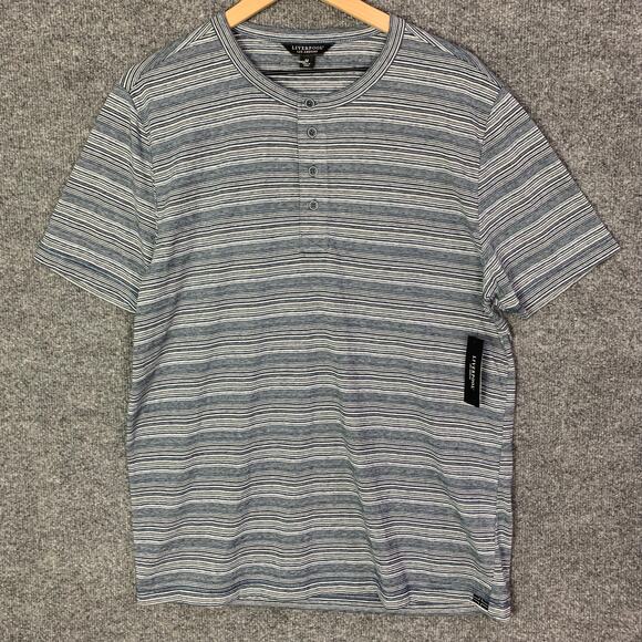 NEW Liverpool Los Angeles‎ Short Sleeve Striped Henley T-Shirt SZ M - Picture 1 of 7